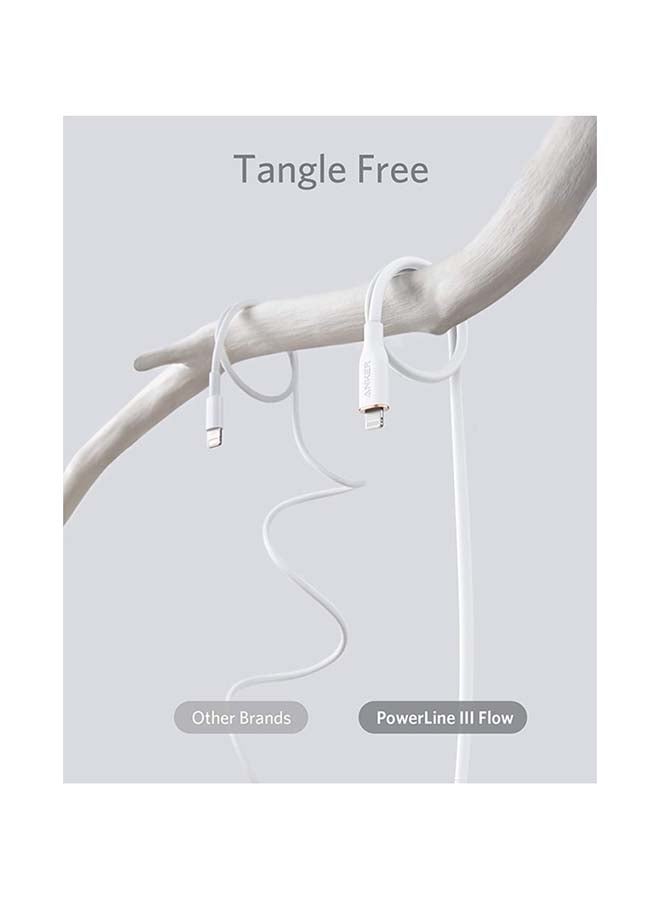 Anker PowerLine III Flow, USB C to Lightning Cable for iPhone 14/14 Plus/14 Pro/14 Pro Max/13/12/11/X Series [MFi Certified, 6ft, Cloud White] Supports Power Delivery, Silicone Cable (Charger Not Included) - Image 3