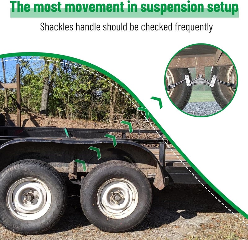 Racewill Tandem Axle Trailer Shackles Kit - 2 Packs with Bolts and Straps for Dual-Axle Systems - Image 3