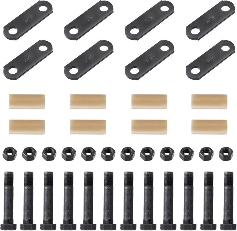 Racewill Tandem Axle Trailer Shackles Kit - 2 Packs with Bolts and Straps for Dual-Axle Systems - Image 1