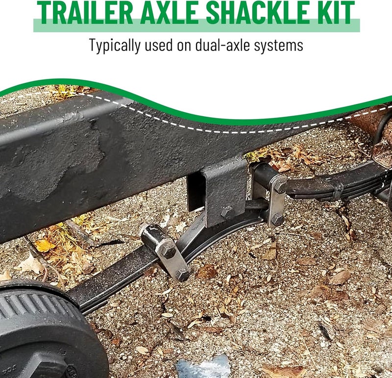 Racewill Tandem Axle Trailer Shackles Kit - 2 Packs with Bolts and Straps for Dual-Axle Systems - Image 2