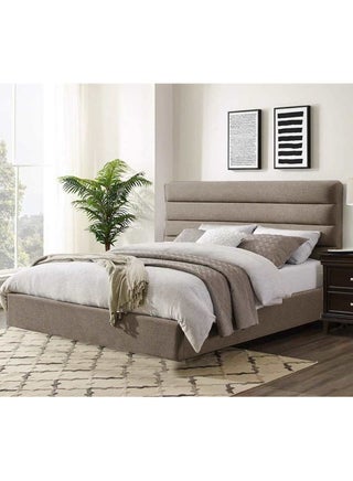 Button tufted bed Beige - 120cm x 195cm - upholstered in soft fabric with a button-tufted headboard - 120 cm - Dimensions: 120cm height x 195cm length - pzsku/ZC7348D8FE3B47E1C694CZ/45/_/1704281980/bc4c1b01-acb7-49d6-bfdd-383fd8564c9e