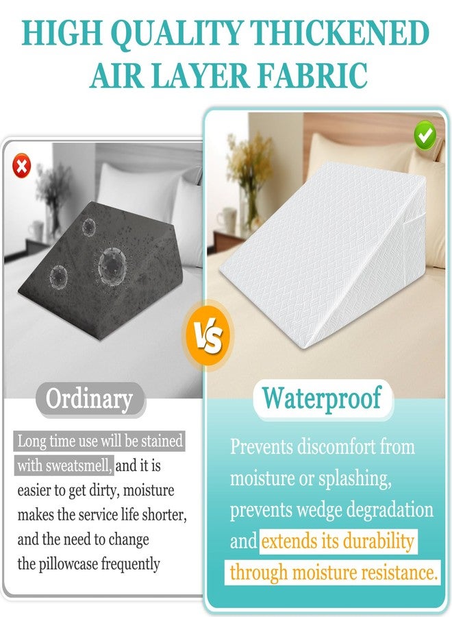 Mistuki Wedge Pillow Case Cover 25x24x12 Bed Wedge Pillowcase Triangle Incline Wedge Pillow Covers for Sleeping Waterproof Pillow Cases Protector with Zipper & Pocket (Waterproof Cover Only) - Image 5