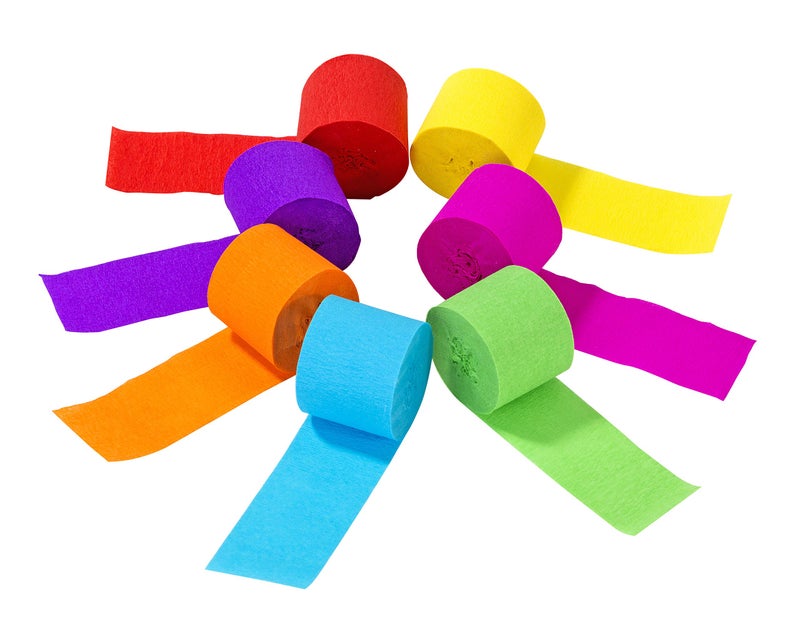 Talking Tables 7 x Colorful Paper Streamers Ideal Rainbow Birthday Party Decorations Birthday Parties Pride Month Celebrations Indoors Outdoors 70 Metres 276 Inches Wide