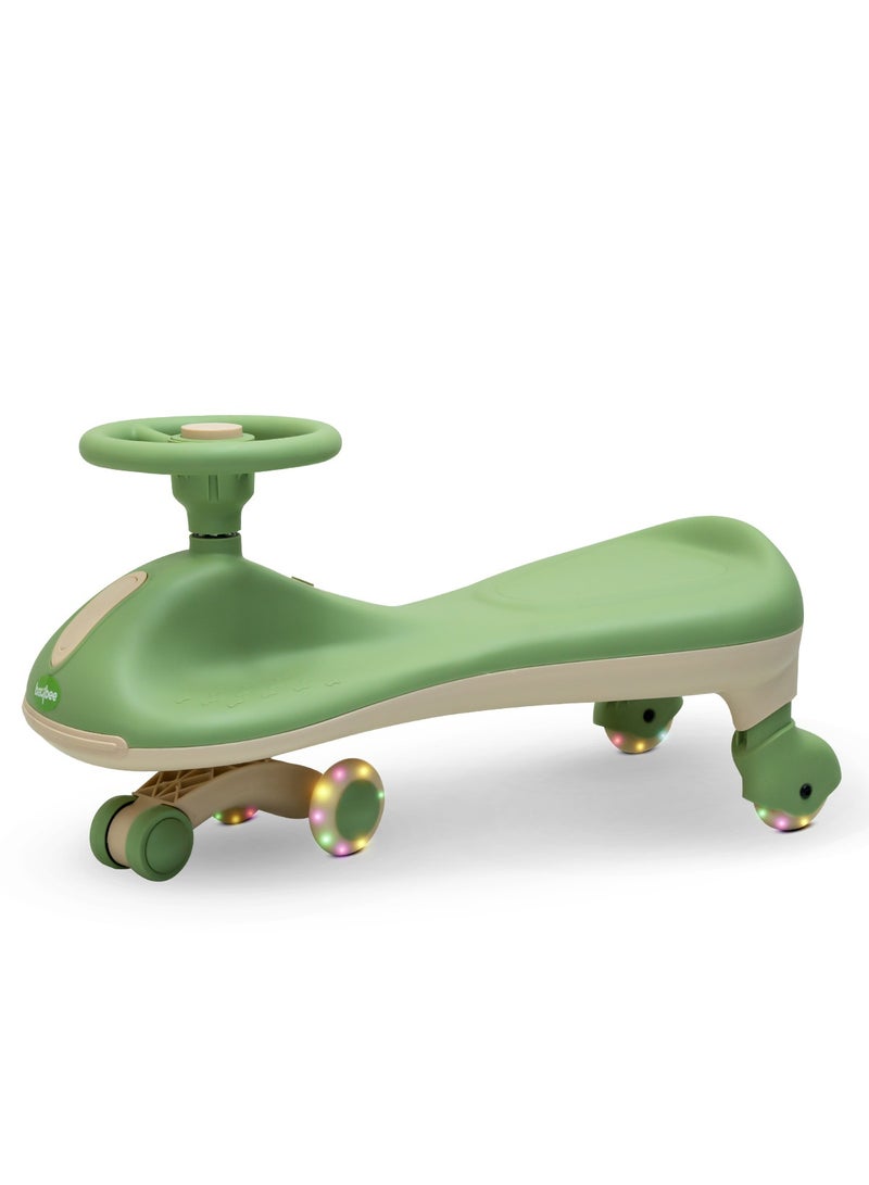 Baybee Betsy Ride on Car Swing Car for Kids, Twister Magic Ride on Kids Car with PU Led Wheels, Music | Push Ride on Toy Baby Car | Ride on Magic Car for Kids to Drive 3 to 8 Years Boy Girl (Green) - Image 1