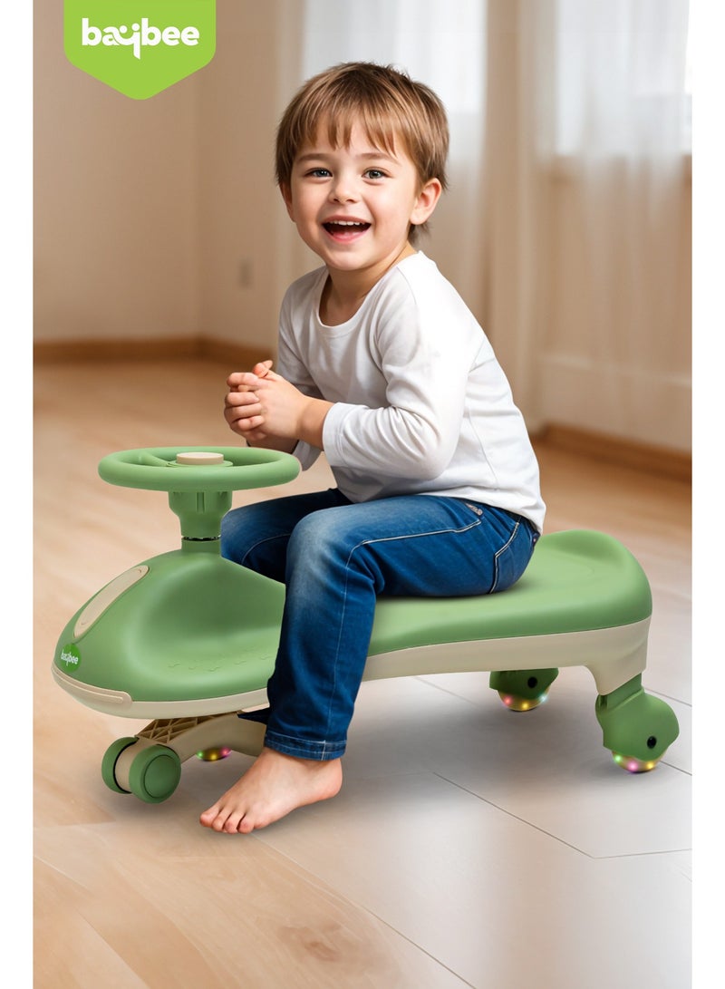 Baybee Betsy Ride on Car Swing Car for Kids, Twister Magic Ride on Kids Car with PU Led Wheels, Music | Push Ride on Toy Baby Car | Ride on Magic Car for Kids to Drive 3 to 8 Years Boy Girl (Green) - Image 2