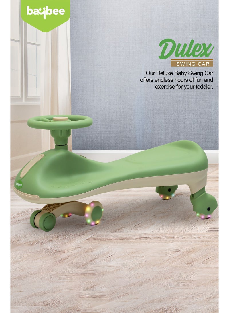 Baybee Betsy Ride on Car Swing Car for Kids, Twister Magic Ride on Kids Car with PU Led Wheels, Music | Push Ride on Toy Baby Car | Ride on Magic Car for Kids to Drive 3 to 8 Years Boy Girl (Green) - Image 3