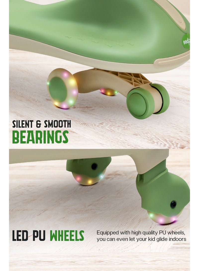 Baybee Betsy Ride on Car Swing Car for Kids, Twister Magic Ride on Kids Car with PU Led Wheels, Music | Push Ride on Toy Baby Car | Ride on Magic Car for Kids to Drive 3 to 8 Years Boy Girl (Green) - Image 4