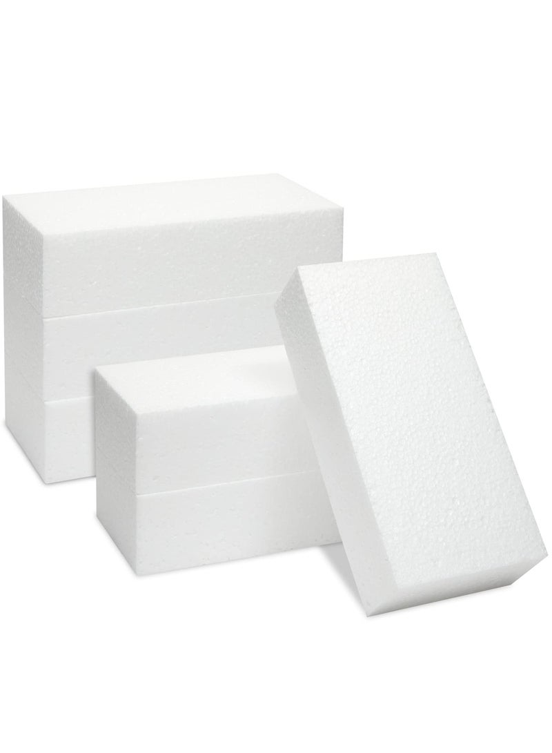 CRAFT MAGIC 6-Pack Rectangle Styrofoam Blocks for Arts and Crafts, Lightweight DIY Modelling Foam (8 x 4 x 2 inch) - Image 1