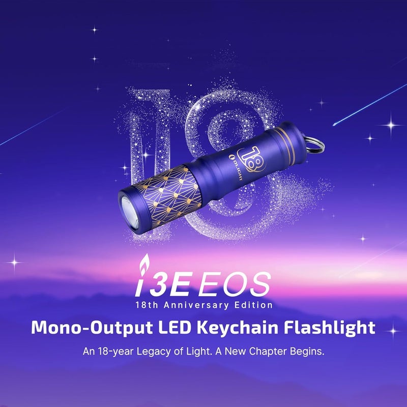 OLIGHT I3E EOS Keychain Flashlight 90 Lumens PMMA TIR Lens with AAA Battery, Waterproof Tiny Flash Light for Night, Outdoor, Camping (Purple Gold) - Image 2