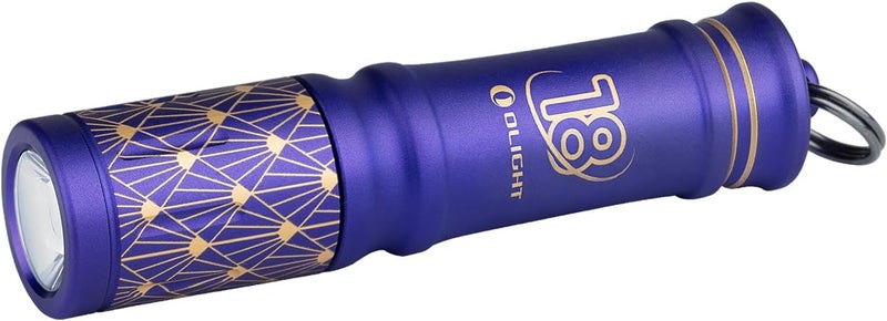 OLIGHT I3E EOS Keychain Flashlight 90 Lumens PMMA TIR Lens with AAA Battery, Waterproof Tiny Flash Light for Night, Outdoor, Camping (Purple Gold) - Image 1