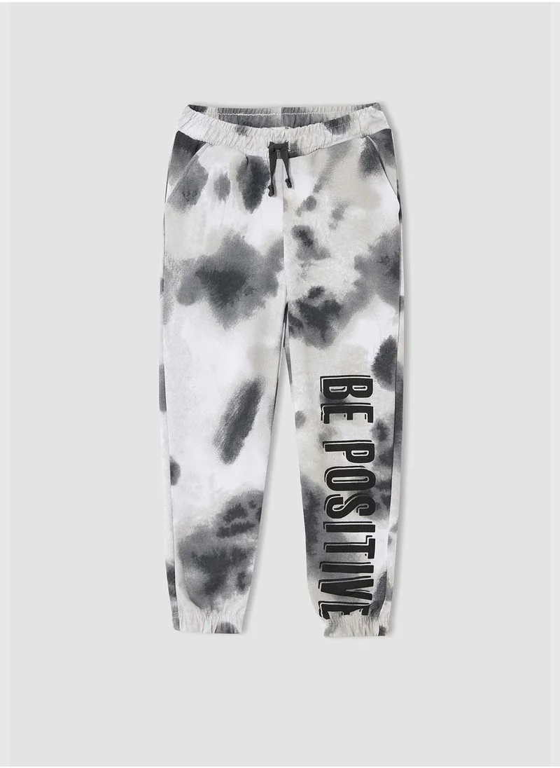 DeFacto Slogan Print Batik Print Sweatpants