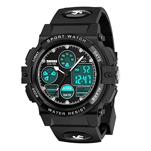 Cofuo Black Watch for Kids Boys 5-16 Years Old, Digital Sports Waterproof Watch for s, Birthday Presents, Outdoor Activities - Image 1