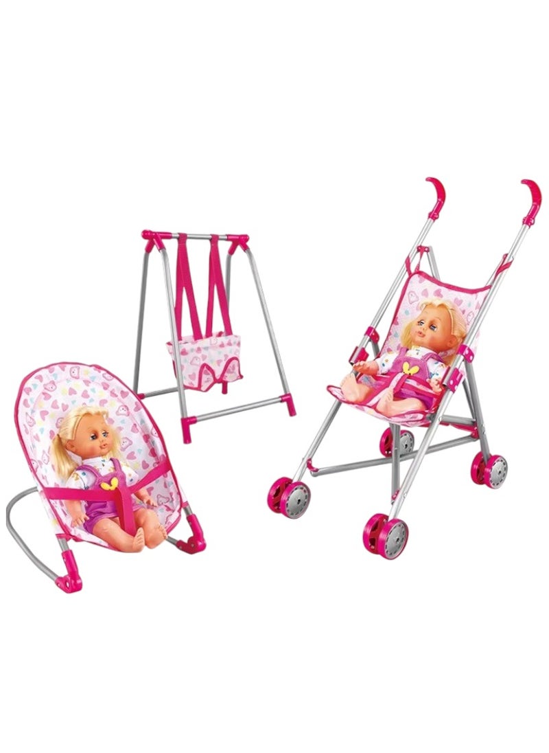 Toy Box Baby Doll Pram Stroller Toys Doll Stroller Toy  - Image 1