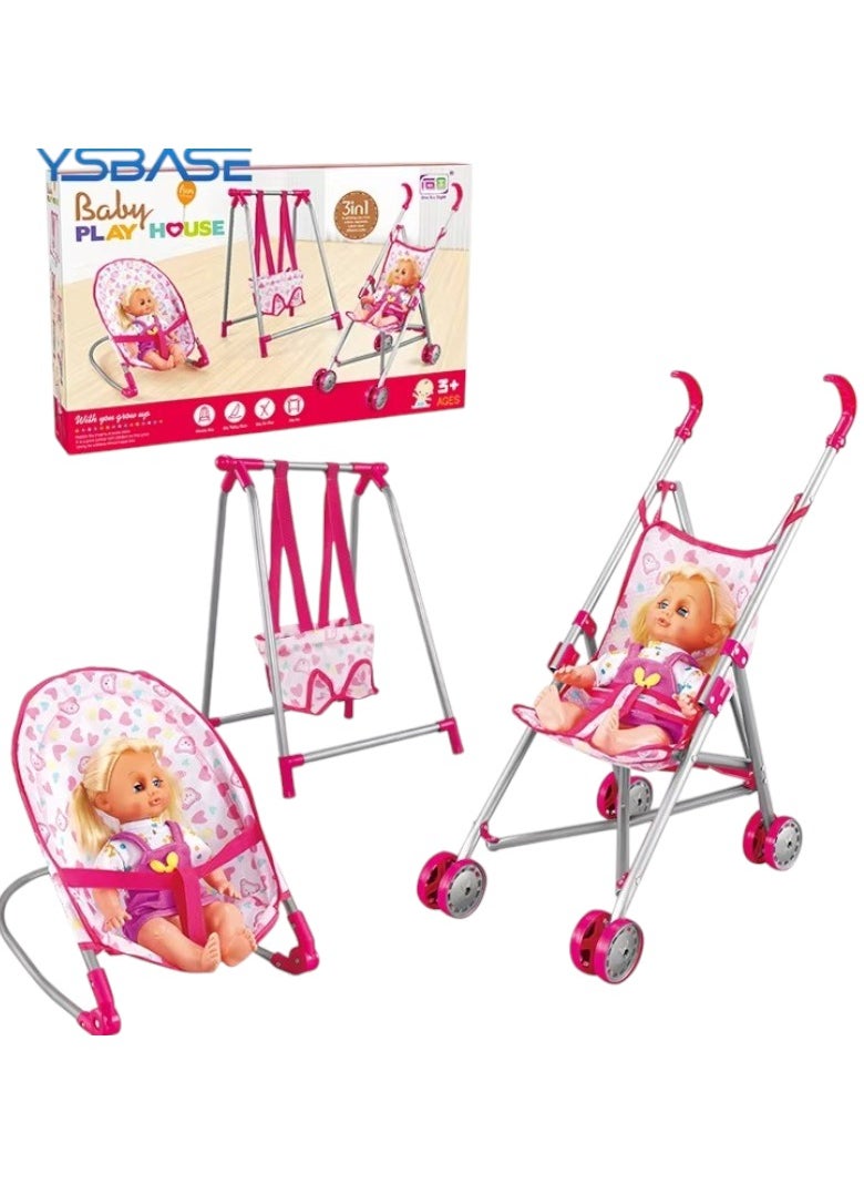 Toy Box Baby Doll Pram Stroller Toys Doll Stroller Toy  - Image 2