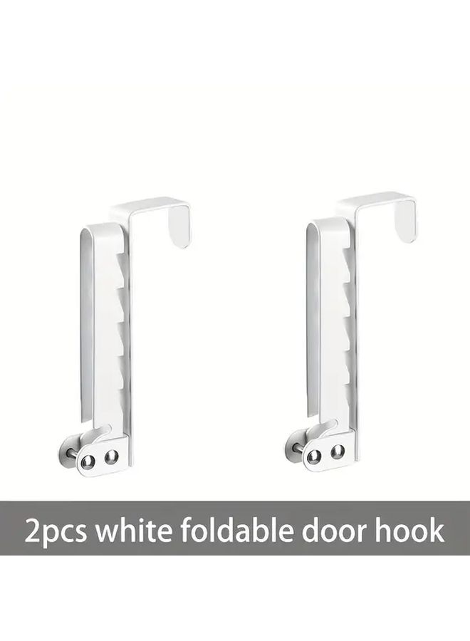 Foldable Metal Door Hooks Black Space Saving For Bedroom And Bathroom 4pcs Heavy Duty Over The Door Hanger - Image 3