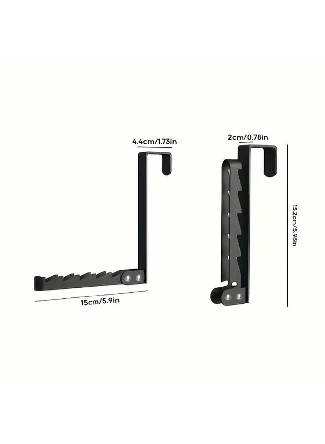 Foldable Metal Door Hooks Black Space Saving For Bedroom And Bathroom 4pcs Heavy Duty Over The Door Hanger - Image 4