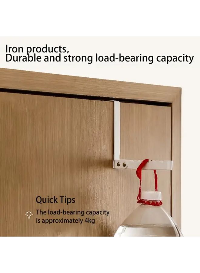 Foldable Metal Door Hooks Black Space Saving For Bedroom And Bathroom 4pcs Heavy Duty Over The Door Hanger - Image 2