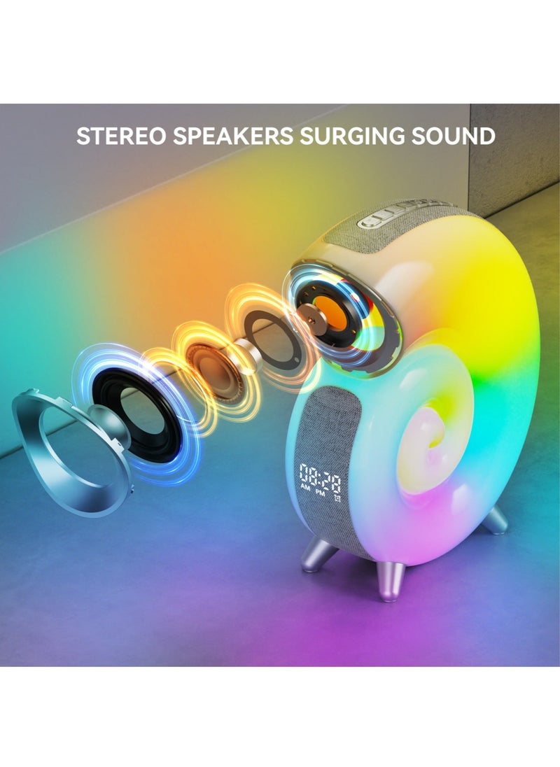 Generic - White Noise Machine, Wireless Smart Bluetooth Speaker, Creative Conch-shape with Adjustable LED Ambience Light Use as Alarm-clock/Decoration - Image 1