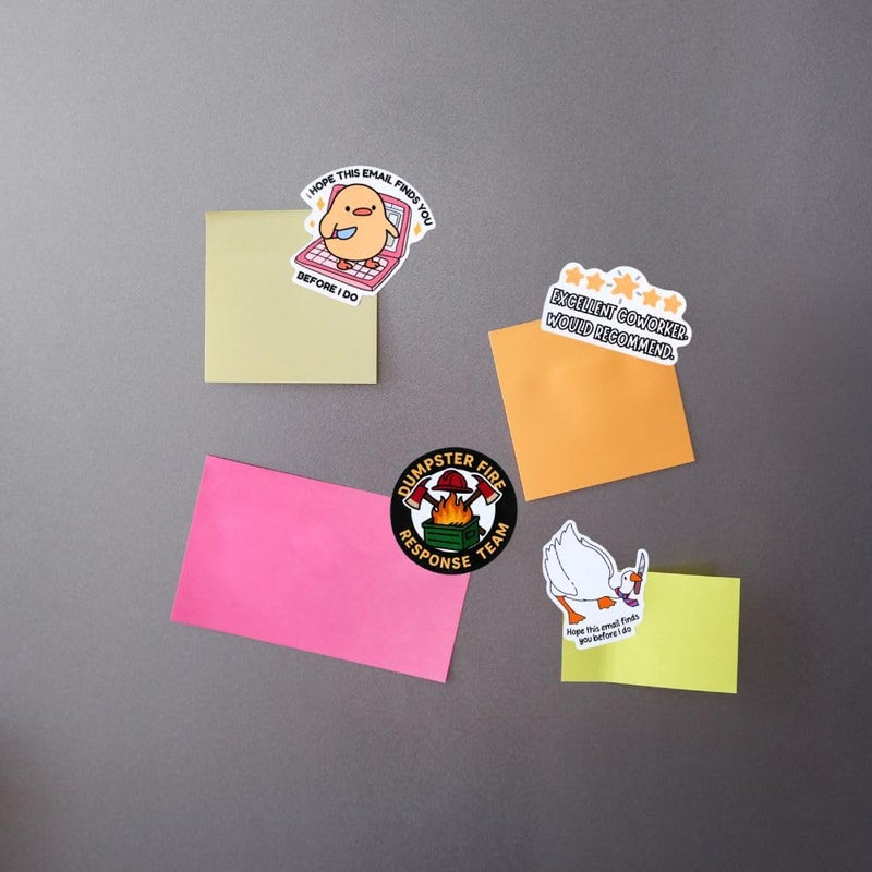 YJ PREMIUMS 16PC Funny Work Magnets Cute Meme Fun Hilarious Witty Sarcastic Decor Goose Duck Skeleton Decorative Animal Accessories Kitchen Magnet for Refrigerator Locker Office Gifts for Coworkers Friends - Image 5