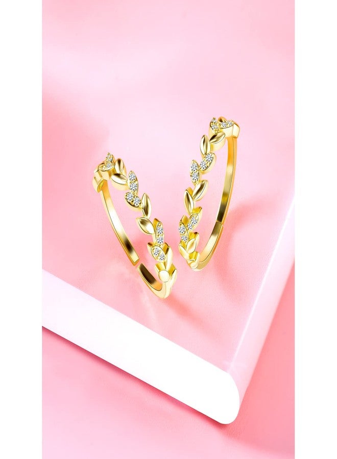 Peora Gold Plated Cubic Zirconia Studded Adjustable Toe Ring Stylish Fancy Daily Regular Jewellery for Girls and Women - Image 3