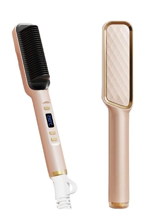 عام فرشاة تصفيف الشعر المستقيم، سريعة في التسخين بتقنية السيراميك بي تي سي PTC، تحتوي على 5 إعدادات للحرارة وتعمل بتقنية الأيونات السالبة لحماية الشعر، تصميم مقاوم للحروق ومناسبة للشعر المتوسط والطويل. - Image 1