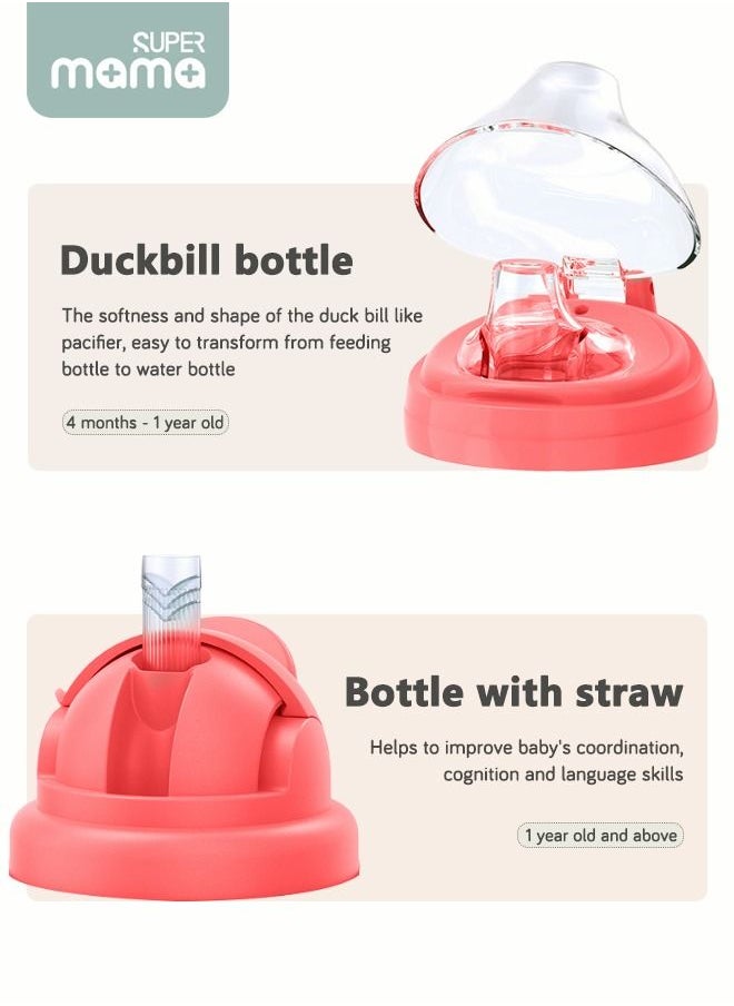 SUPERMAMA - PPSU Baby Sippy Cup Boys and Girls Toddler Straw Cups Kids Water Bottle Spill Proof for School Outdoor Or Indoor BPA Free Easy To Hold Red 266ml - Image 1