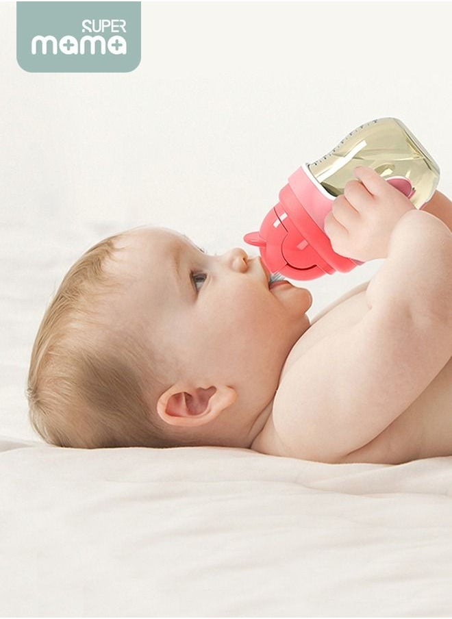 SUPERMAMA - PPSU Baby Sippy Cup Boys and Girls Toddler Straw Cups Kids Water Bottle Spill Proof for School Outdoor Or Indoor BPA Free Easy To Hold Red 266ml - Image 1
