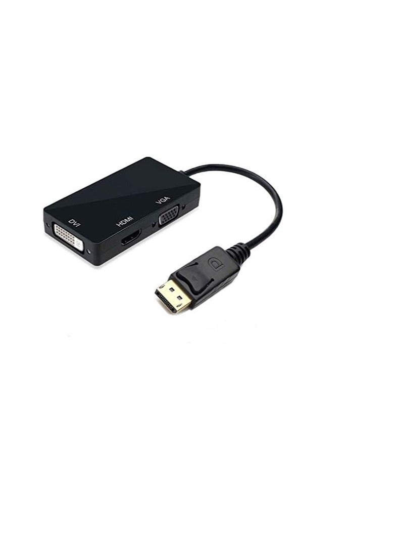 محول منفذ شاشة العرض 3 في 1 إلى منفذ اتش دي ام اي / دي في اي / في جي ايه من كابل كرييشن، يدعم دقة اتش دي ام اي 4K x 2K، باللون الأسود، متوافق مع الكمبيوتر - Image 1