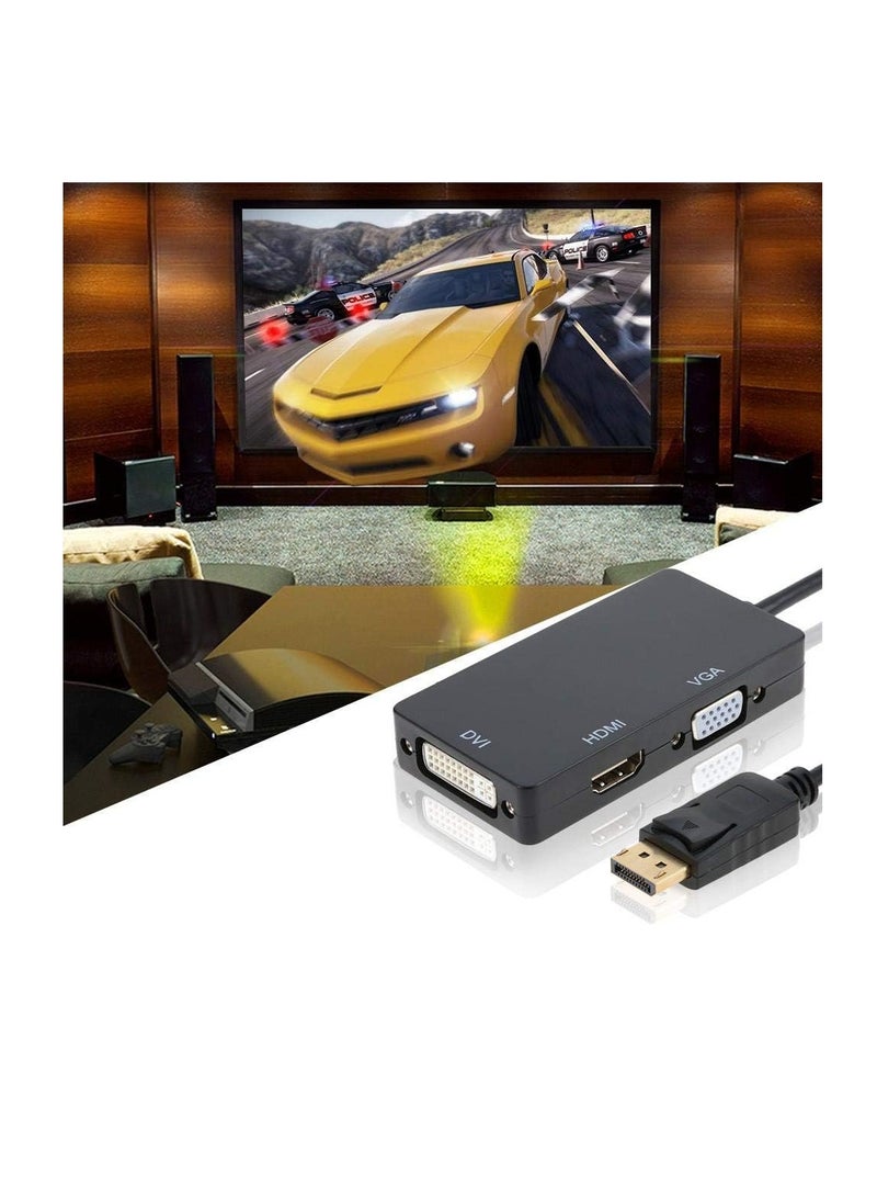 محول منفذ شاشة العرض 3 في 1 إلى منفذ اتش دي ام اي / دي في اي / في جي ايه من كابل كرييشن، يدعم دقة اتش دي ام اي 4K x 2K، باللون الأسود، متوافق مع الكمبيوتر - Image 4