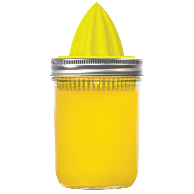 Jarware Juicer Lid for Wide Mouth Mason Jars, Yellow - Image 1