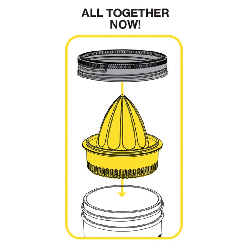 Jarware Juicer Lid for Wide Mouth Mason Jars, Yellow - Image 5