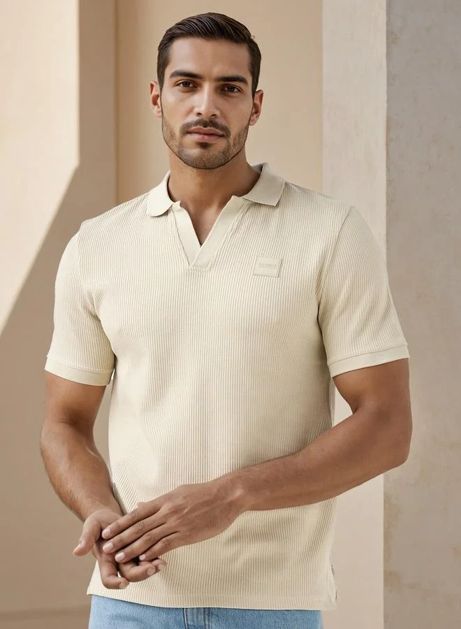 Lee Cooper Ribbed Polo T-shirt