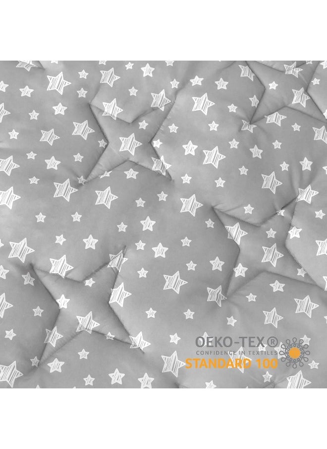 Moonsea Moonsea Hexagon Playpen Mat Compatible with POP 'N GO Baby Playpen, 59 Inch Hexagon Playpen Mattress Pad, Non Slip and Cushion Play Mat Grey with Star Print  - Image 2