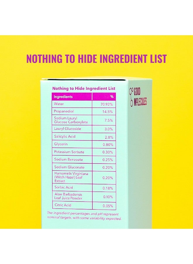 منظف رغوي لحب الشباب من جود موليكلز - غسول رغوي للوجه مضاد لحب الشباب مع حمض الساليسيليك وBHA لعلاج البثور - عناية بالبشرة للوجه مع الصبار وبندق الساحرة - Image 4