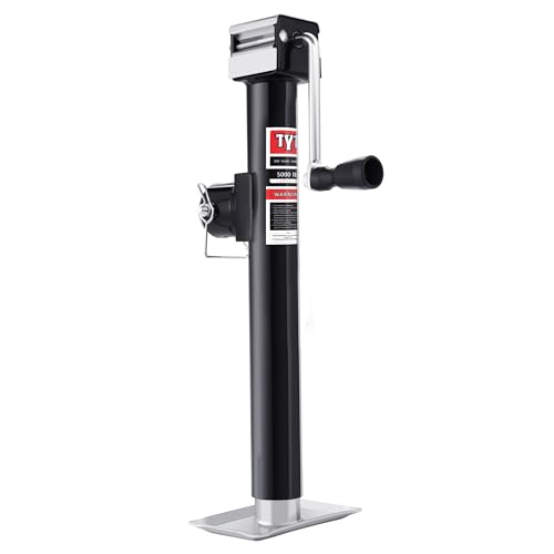 TYT 5000 lbs Weld On Pipe Mount Swivel Trailer Jack, 10" Vertical Travel Trailer Tongue Jack for Boat Trailer, Pop-up Camper, Small Travel Trailer - Image 1