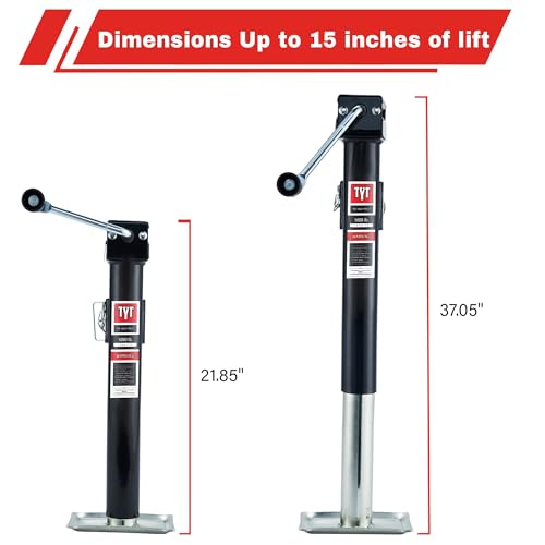 TYT 5000 lbs Weld On Pipe Mount Swivel Trailer Jack, 10" Vertical Travel Trailer Tongue Jack for Boat Trailer, Pop-up Camper, Small Travel Trailer - Image 3