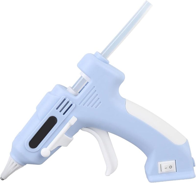 مسدس الغراء الكهربائي اللاسلكي الأزرق مع مجموعة قضبان الغراء المنصهر المحمول للأعمال اليدوية المنزلية - Image 2