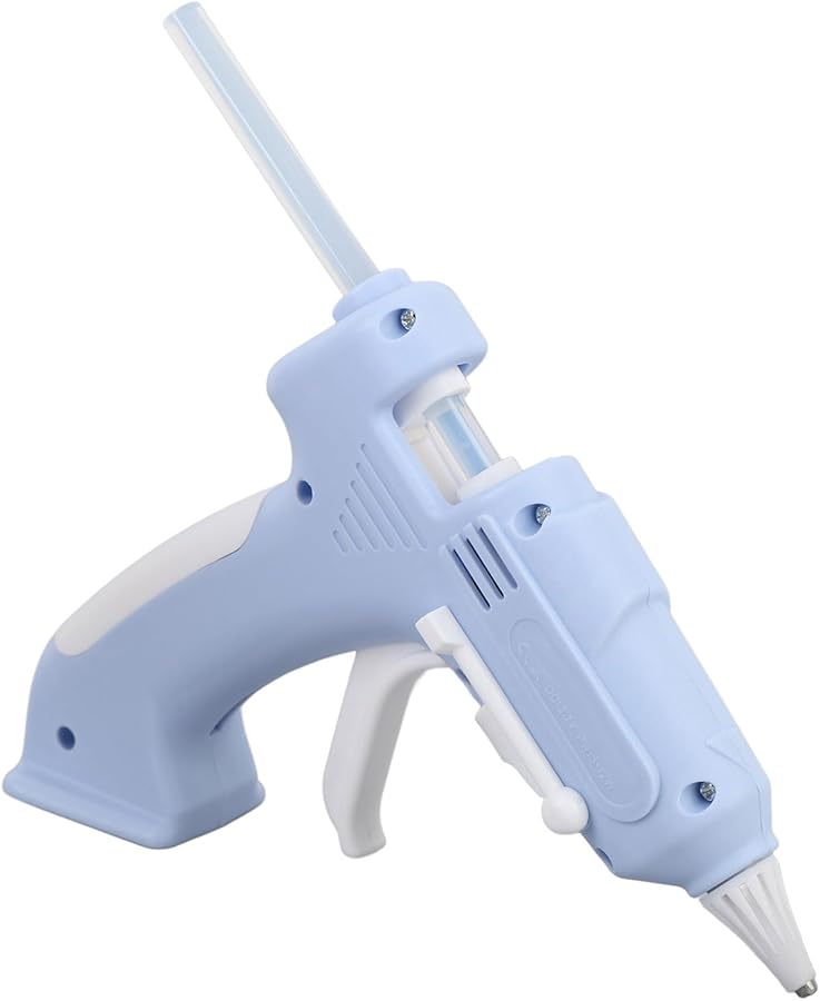 مسدس الغراء الكهربائي اللاسلكي الأزرق مع مجموعة قضبان الغراء المنصهر المحمول للأعمال اليدوية المنزلية - Image 5