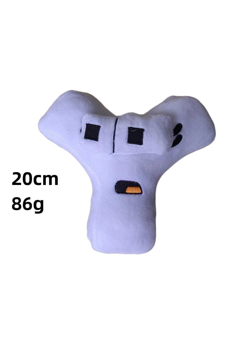 1-Pieces Alphabet Doll Funny Emojis Cotton Number Plush Toy White-Y 