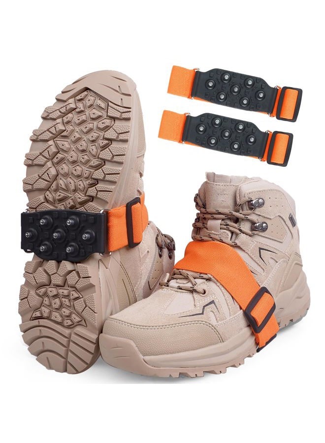 VATEICO Mid-Sole Ice Cleats for Boots and Shoes Men & Women Crampons Anti Slip Ice Shoes Snow Traction Cleats -Rotatable Traction Aids for Winter Snow S/M-2PCS - Image 1