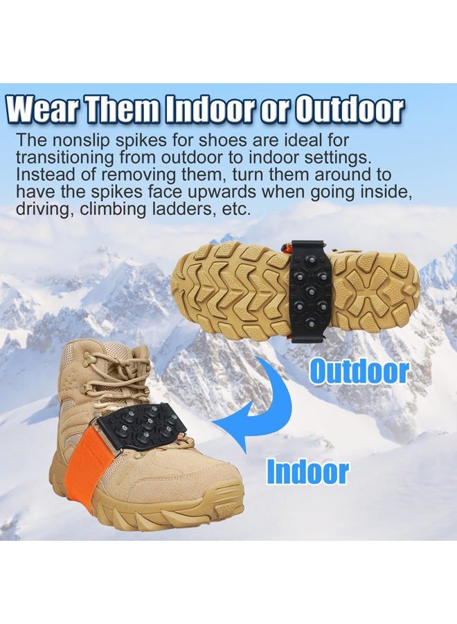 VATEICO Mid-Sole Ice Cleats for Boots and Shoes Men & Women Crampons Anti Slip Ice Shoes Snow Traction Cleats -Rotatable Traction Aids for Winter Snow S/M-2PCS - Image 4