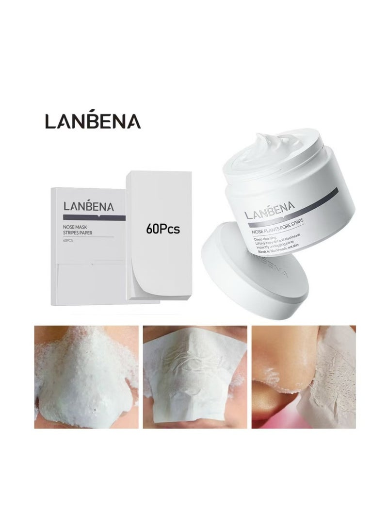 LANBENA Nose Plants Pore Strips Blackhead Remover Black Mask Charcoal Mask Peel off Mask Facial Pore Cleanser Purifying Face Mask Nose Strips - Image 3
