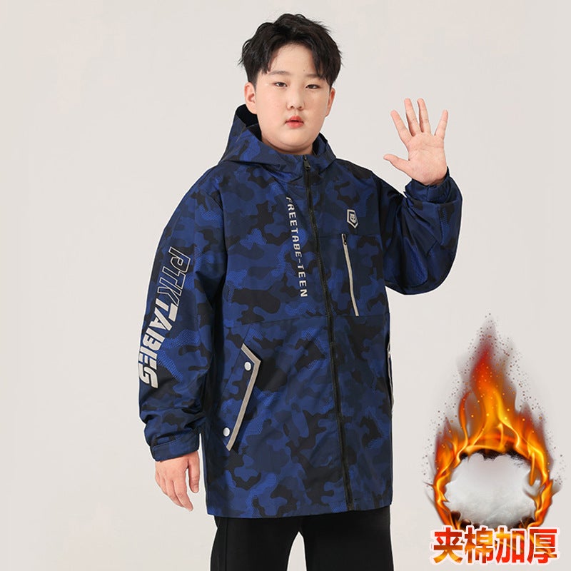Boys' Quilted Thickened Coat Winter 2023 New Fat Boys' Children'S Clothing Boys' Extra Large Top - Image 2