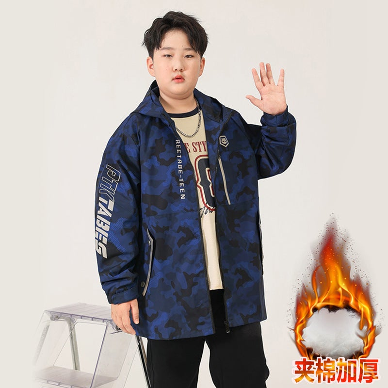 Boys' Quilted Thickened Coat Winter 2023 New Fat Boys' Children'S Clothing Boys' Extra Large Top - Image 5