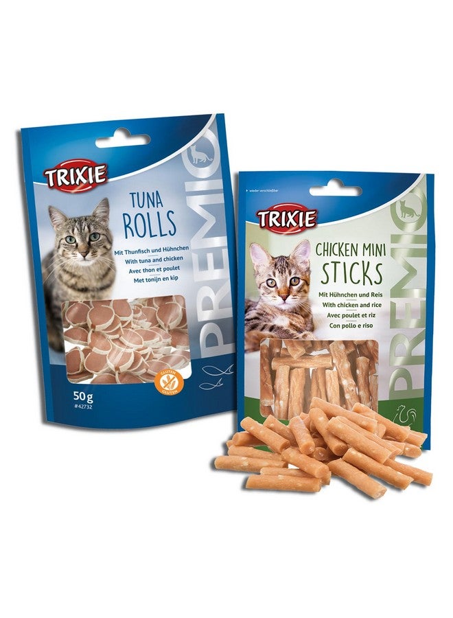 تريكسي مجموعة مكافآت القطط من قطع فيليه البط الفاخرة وعصي الدجاج الفاخرة الصغيرة، مكافآت غنية بالعناصر الغذائية للقطط، مناسبة لجميع السلالات - (عبوة من قطعتين) - Image 1