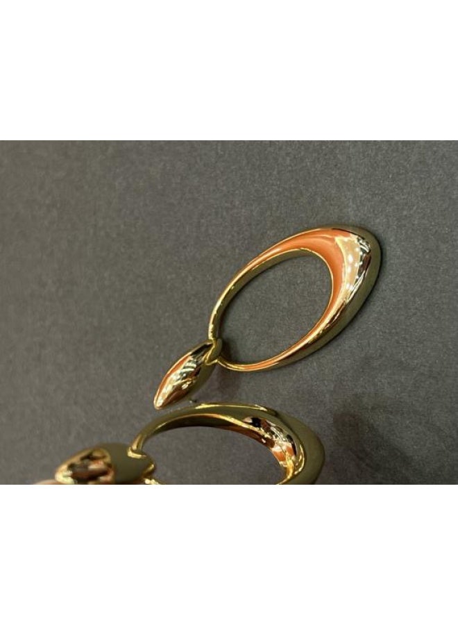 14k Gold Plated Chunky Drop Dangle Earrings for Women - Hypoallergenic Nickel-Free Two-Tone Jewelry Gift, Trendy Chunky Hoop Earrings for Everyday & Special Occasions - Image 3