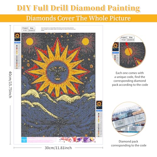 BWFY 12 Pack Diamond Art Kit Sets for Adults 5d Diamond Painting Kit Set for Beginners DIY Landscape Gem Art Kit Print by Full Drill Diamonds Home Wall Decor 12x16 Inch - Image 3