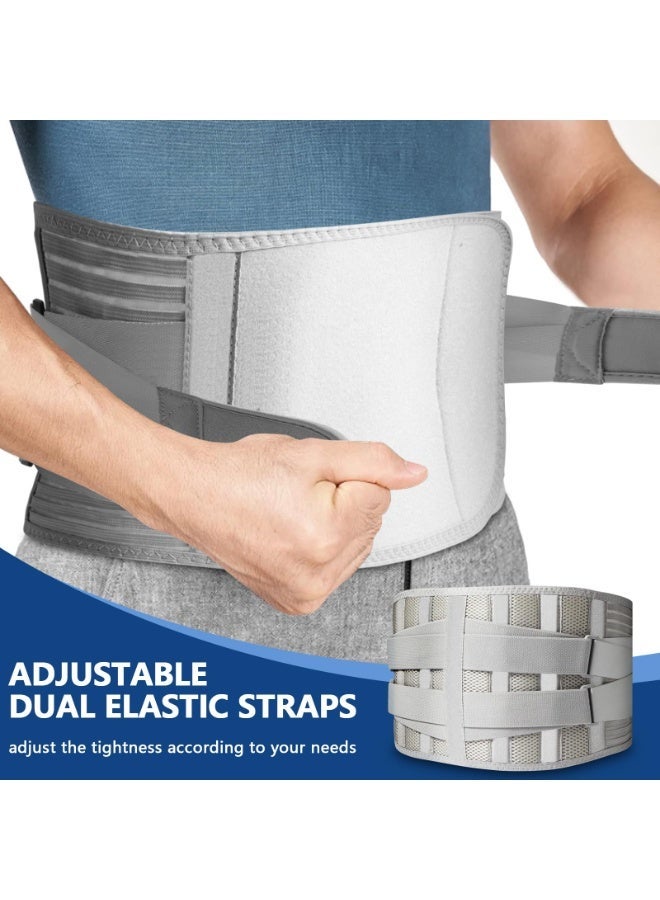 Bukela Back Braces for Lower Back Pain with Support Pad, Effective Relief from Sciatica, Herniated Disc, Scoliosis, Back Support Belt for Men/Women, Grey Lumbar Brace for Home & Lifting Work(L) - Image 2