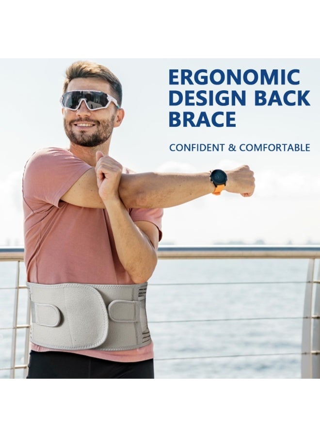 Bukela Back Braces for Lower Back Pain with Support Pad, Effective Relief from Sciatica, Herniated Disc, Scoliosis, Back Support Belt for Men/Women, Grey Lumbar Brace for Home & Lifting Work(L) - Image 3
