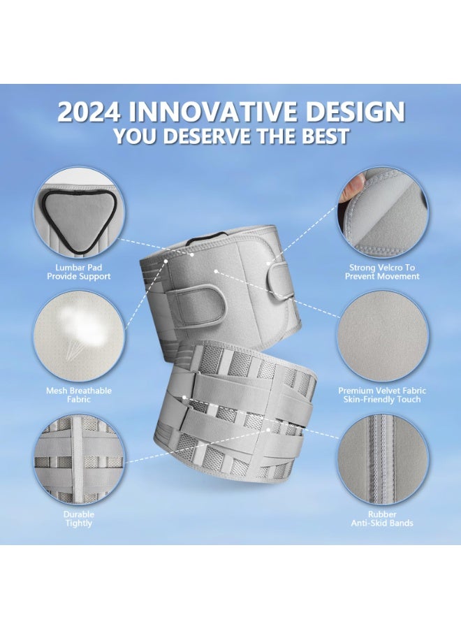 Bukela Back Braces for Lower Back Pain with Support Pad, Effective Relief from Sciatica, Herniated Disc, Scoliosis, Back Support Belt for Men/Women, Grey Lumbar Brace for Home & Lifting Work(L) - Image 4